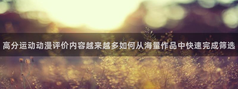 值得看的动漫:高分运动动漫评价内容越来越多如何从海量作品中快速完成筛选