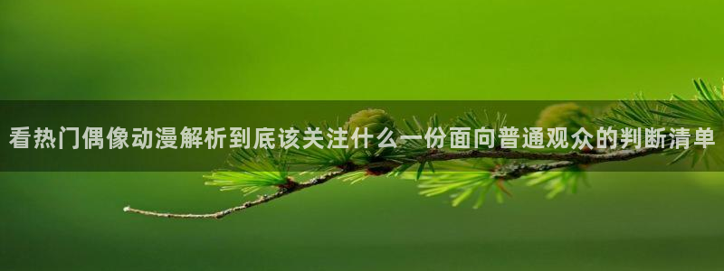 动漫导航网站：看热门偶像动漫解析到底该关注什么一份面向普通观众的判断清单